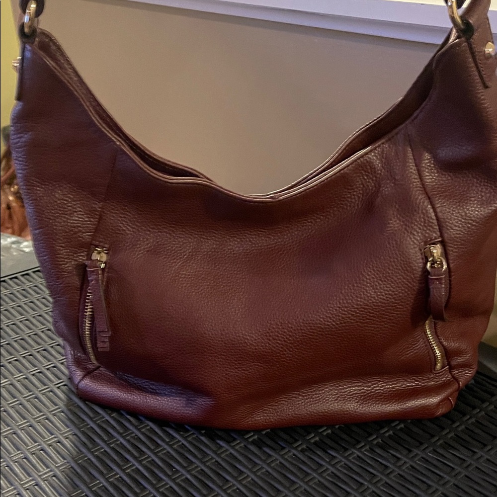 Ora Delphine Rich Brown Leather Hobo Bag